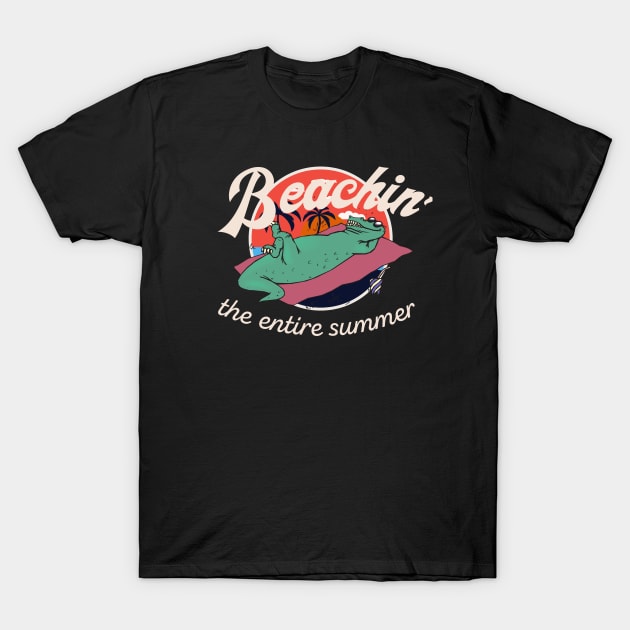 Beaching the entire summer funny croc cartoon T-Shirt by SpaceWiz95